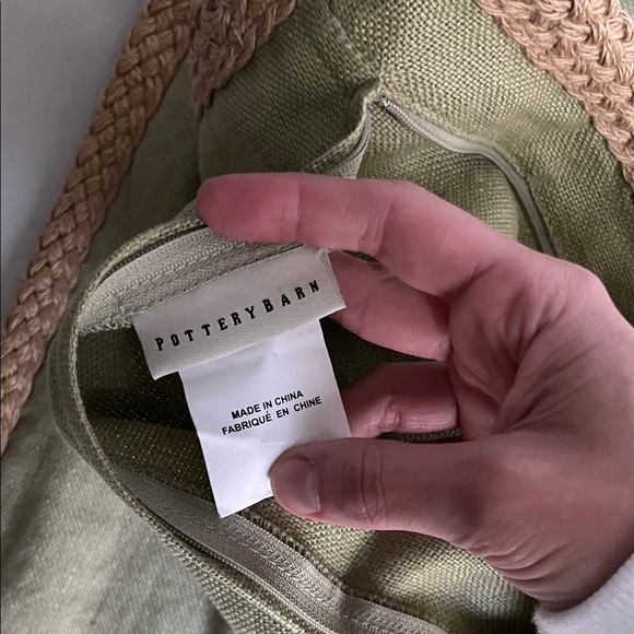 Pottery Barn Olive and Beige Woven Pillow Covers - Picture 2 of 4